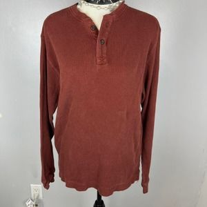 Brown henley button thermal